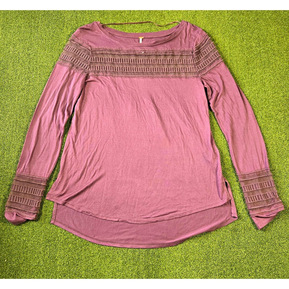 Free People Blouse Women's Medium Dusty Rose long sleeve
